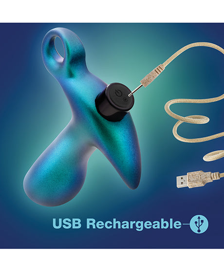 Anal Adventures Matrix Teleportation Plug — Lunar Blue, USB Rechargeable