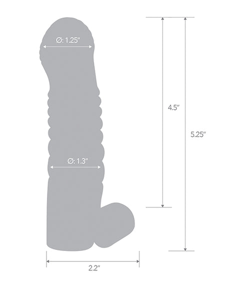 Blue Line C & B 5.25" Vibrating Penis Enhancing Sleeve Extension - Smoke by Blue Line