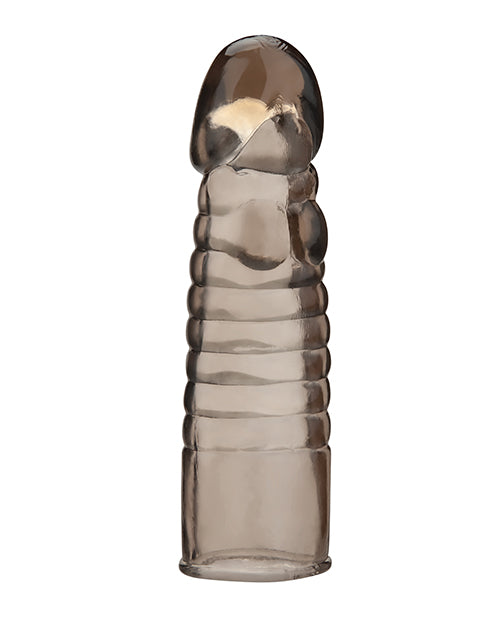 Blue Line C & B 6" Ribbed Realistic Penis Enhancing Sleeve Extension - Smoke by Blue Line