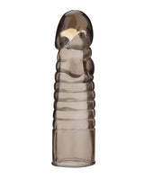 Blue Line C & B 6" Ribbed Realistic Penis Enhancing Sleeve Extension - Smoke by Blue Line