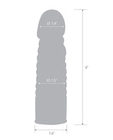 Blue Line C & B 6" Ribbed Realistic Penis Enhancing Sleeve Extension - Smoke by Blue Line