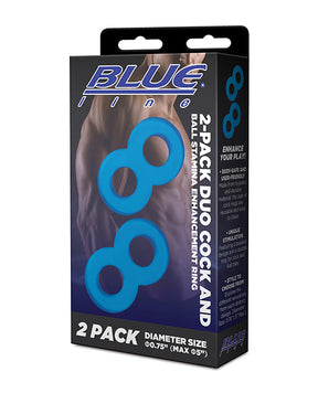 Blue Line C & B Dual Cock & Ball Stamina Enhancement Ring - Jelly Blue Pack of 2 by Blue Line