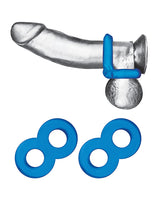 Blue Line C & B Dual Cock & Ball Stamina Enhancement Ring - Jelly Blue Pack of 2 by Blue Line