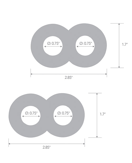 Blue Line C & B Dual Cock & Ball Stamina Enhancement Ring - Jelly Blue Pack of 2 by Blue Line