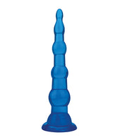 Blue Line C & B 6.75" Anal Beads w/Suction Base - Jelly Blue by Blue Line