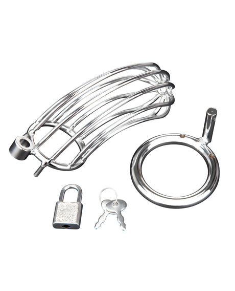Blue Line Prisoner Cock Cage - Silver by Blue Line