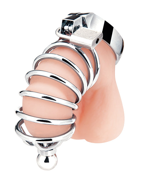 Blue Line Urethral Play Cage — Silver Bondage Accessory