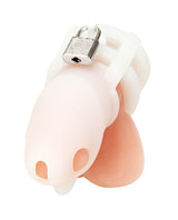 Blue Line 2" Silicone Mini Cock Cage With Ball Divider - White by Blue Line