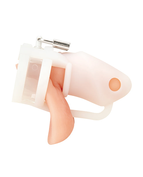 Blue Line 2" Silicone Mini Cock Cage With Ball Divider - White by Blue Line