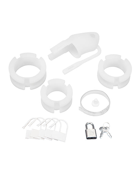 Blue Line 2" Silicone Mini Cock Cage With Ball Divider - White by Blue Line