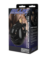 Blue Line Full Restraint Silicone Cock & Balls Chastity Device — Black