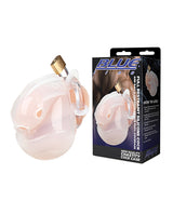 Full Restraint Silicone Cock & Balls Chastity Device - 100% Coverage White by Blue Line