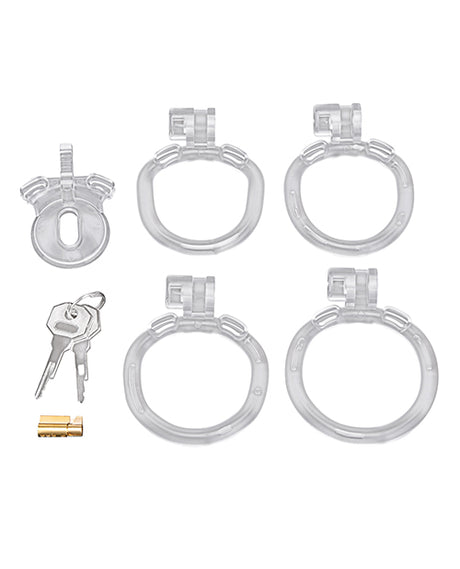 Blue Line Acrylic See-Thru Mini Cock Micro Chastity Cage