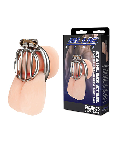 Stainless Steel Inverted Micro Jail Time Chastity Cage by Blue Line