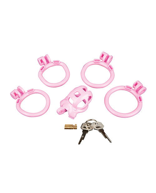 Small Pink Humiliation Acrylic Prisoner Cock Cage by Blue Line