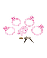 Small Pink Humiliation Acrylic Prisoner Cock Cage by Blue Line