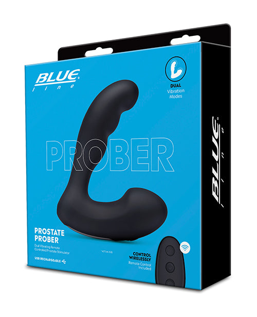 Blue Line Vibrating Prostate Prober w/Remote - Black by Blue Line