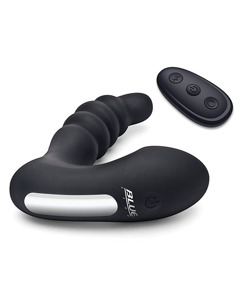 Blue Line Vibrating Prostate Massager with Remote - Black