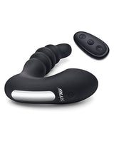 Blue Line Vibrating Prostate Massager with Remote - Black