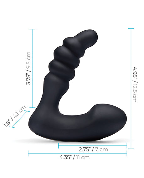 Blue Line Vibrating Prostate Massager with Remote - Black
