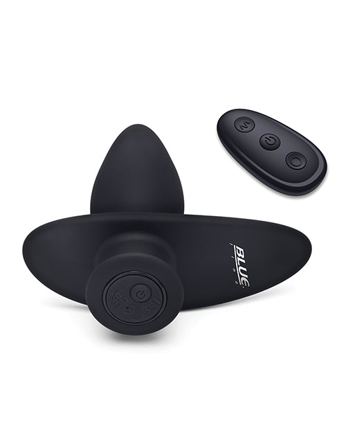 Blue Line Pointer Vibrating Anal Plug with Remote — Black