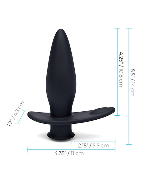 Blue Line Vibrating Anal Plug Pointer w/Remote - Black by Blue Line