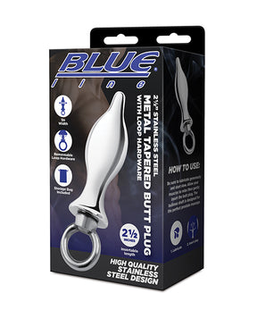 Blue Line 2.5" Stainless Steel Metal Tapered Butt Plug With Loop Hardware by Blue Line