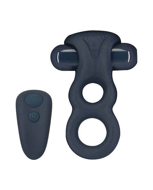 Lux Active Triad 4.5" Vibrating Dual Ring w/Remote - Dark Blue by Lux Active