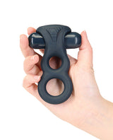 Lux Active Triad 4.5" Vibrating Dual Ring w/Remote - Dark Blue by Lux Active