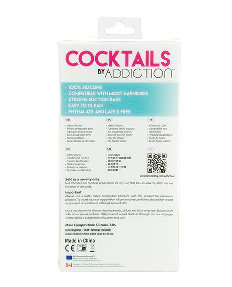 Addiction Blue Lagoon 5.5-inch Silicone Dong with Suction Cup and Bullet