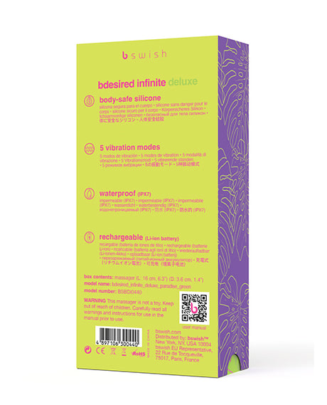 Bdesired Infinite Deluxe Paradise Vibrator - Green by Bdesired