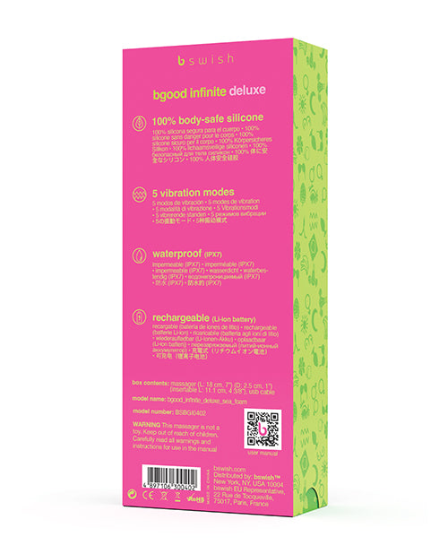 Bgood Infinite Deluxe Vibrator - Sea Foam by B Swish