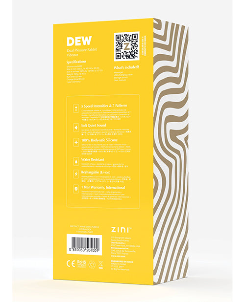 B Swish Zini Dew Dual-Action Rabbit Vibrator — Purple