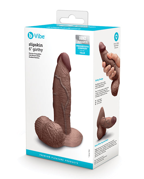 b-Vibe Slipskin 6" Girthy - Brown by b-vibe