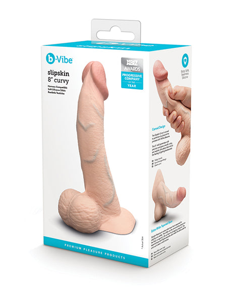 b-Vibe Slipskin 8" Curvy - Cream by b-vibe