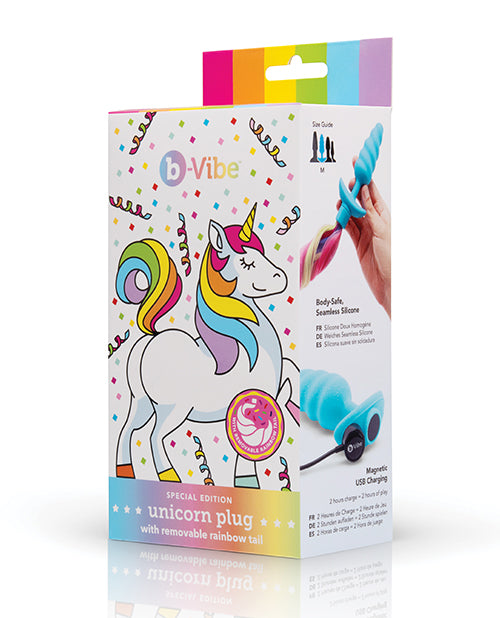 b-Vibe Unicorn Tail Vibrating Butt Plug - Special Edition by b-vibe
