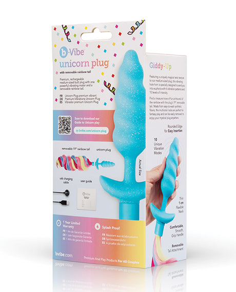b-Vibe Unicorn Tail Vibrating Butt Plug — Special Edition, Medium