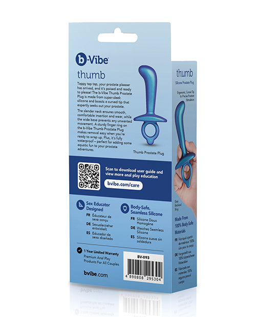 b-vibe Thumb Silicone Prostate Plug with Finger Ring Handle