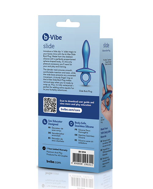 b-vibe Slide Silicone Butt Plug with Finger Ring