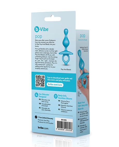 b-Vibe Pop Silicone Beaded Anal Plug with Finger Loop