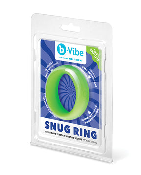 b-Vibe Snug Ring 45 mm Soft Stretch Silicone Secure Fit Cock Ring - Green by b-vibe