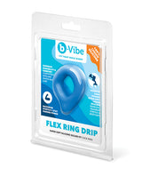 b-Vibe Flex Ring Drip Super Soft Silicone Secure Fit Cock Ring - Blue by b-vibe