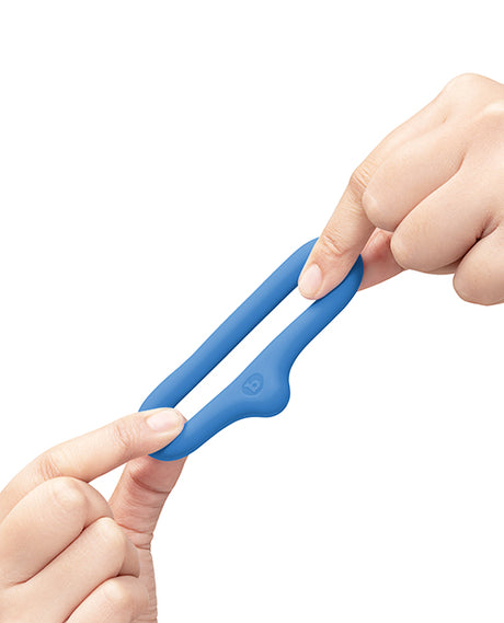 b-vibe Flex Ring Drip Super Soft Liquid Silicone Cock Ring, Blue