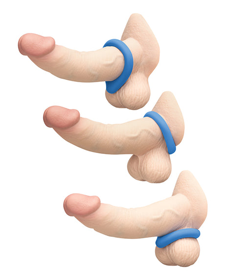 b-vibe Flex Ring Drip Super Soft Liquid Silicone Cock Ring, Blue