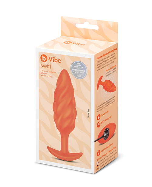 b-Vibe Swirl Texture Plug - Orange by b-vibe
