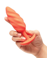 b-Vibe Swirl Texture Plug - Orange by b-vibe