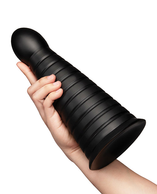 b-Vibe Cone 10 Inch Tapered & Ribbed XXL Dildo with Suction Cup by b-vibe