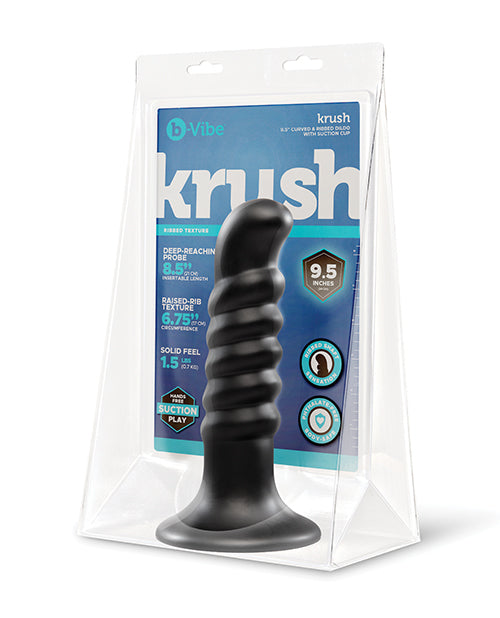 b-Vibe Krush 9.5 Inch Curved & Ribbed XXL Dildo with Suction Cup by b-vibe