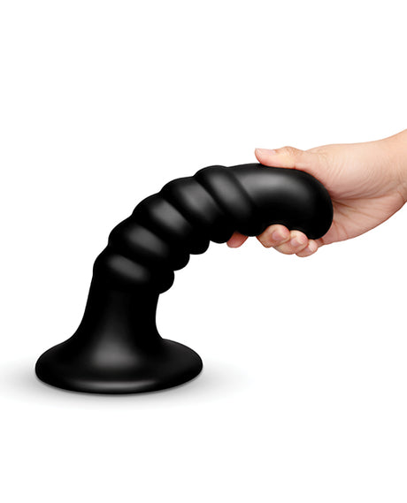 b-Vibe Krush 9.5 Inch Curved & Ribbed XXL Dildo with Suction Cup