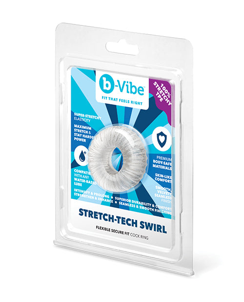 b-Vibe Stretch-Tech Swirl Flexible Secure Fit Cock Ring by b-vibe